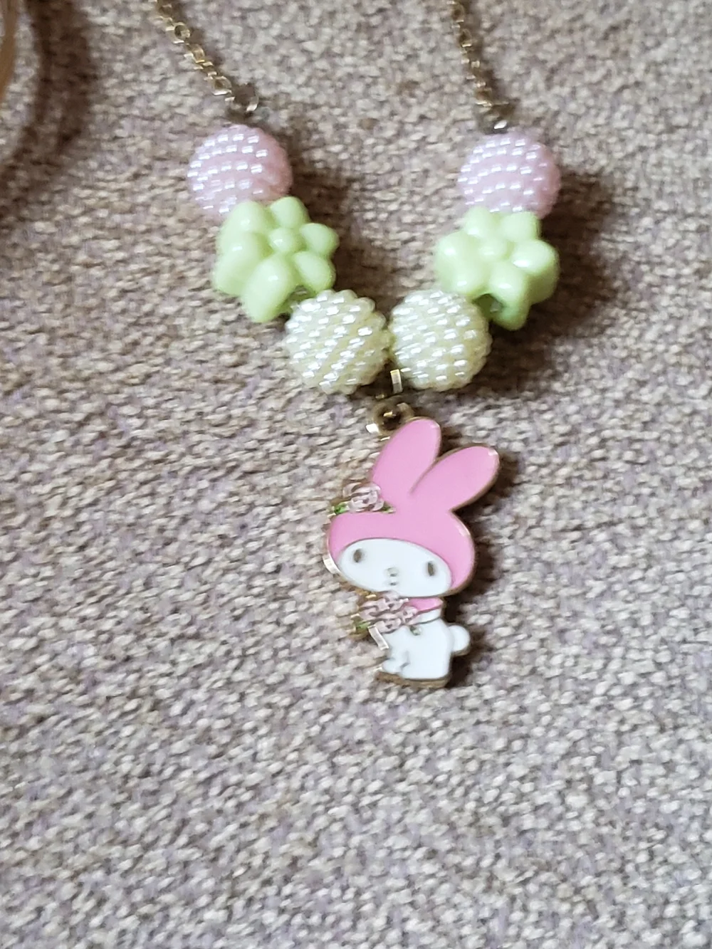 My Melody Best Friend Charm Necklace With Pastel Butterfly Cuff Bracelet Set